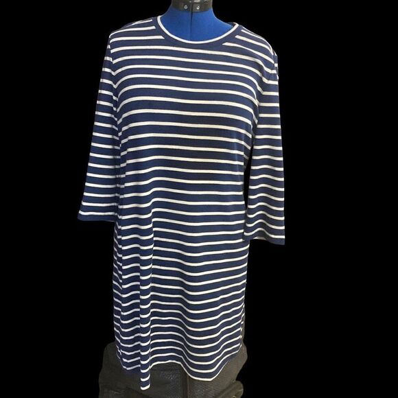 OLD NAVY Blue & White Striped Nautical Dress Size Large - Picture 9 of 11